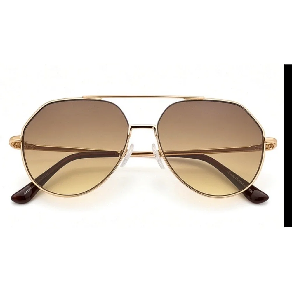 Mens 70s Retro, Modern Round Frames Gold Sunglasses Brown Lens UV400 Driving New
